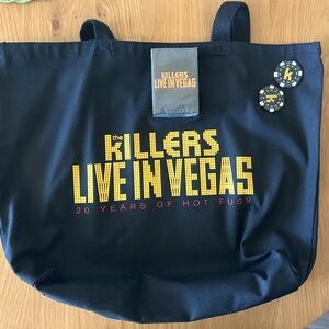 The Killers Las Vegas VIP merchandise - tote bag, pack of cards and casino chips